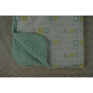 Snugly Baby ABC 123 Baby Blanket Letters Numbers Polka Dot White Mint Green Pink